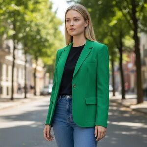 Vintage 70’s THE VILLAGER Green Wool Blend 2 Button Blazer Sport Jacket Sz 14